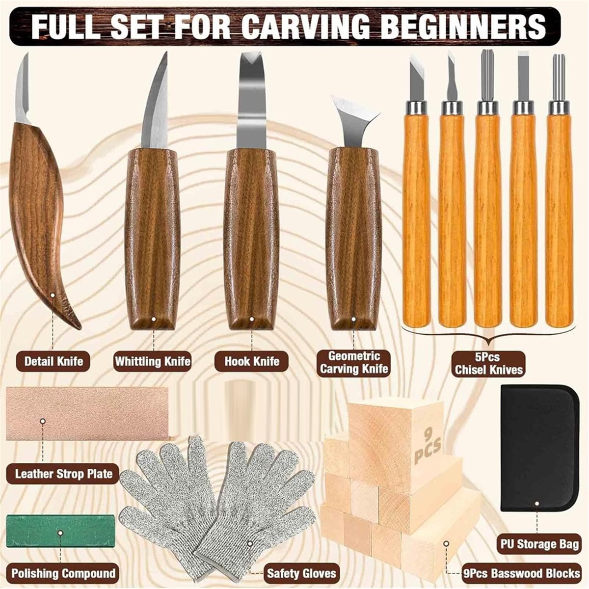 Woodworking Kits For Beginners - Zestaw narzędzi do obróbki drewna DT35BG,