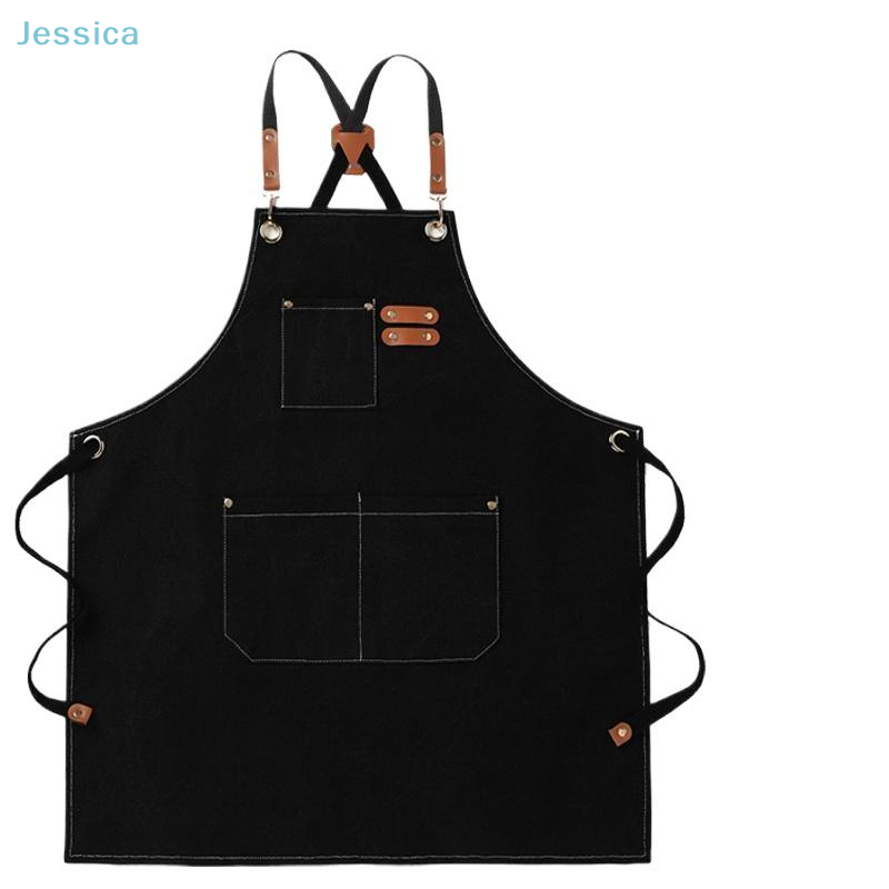 Woodworking Apron - ♥ Czarny fartuch dżinsowy z wieloma