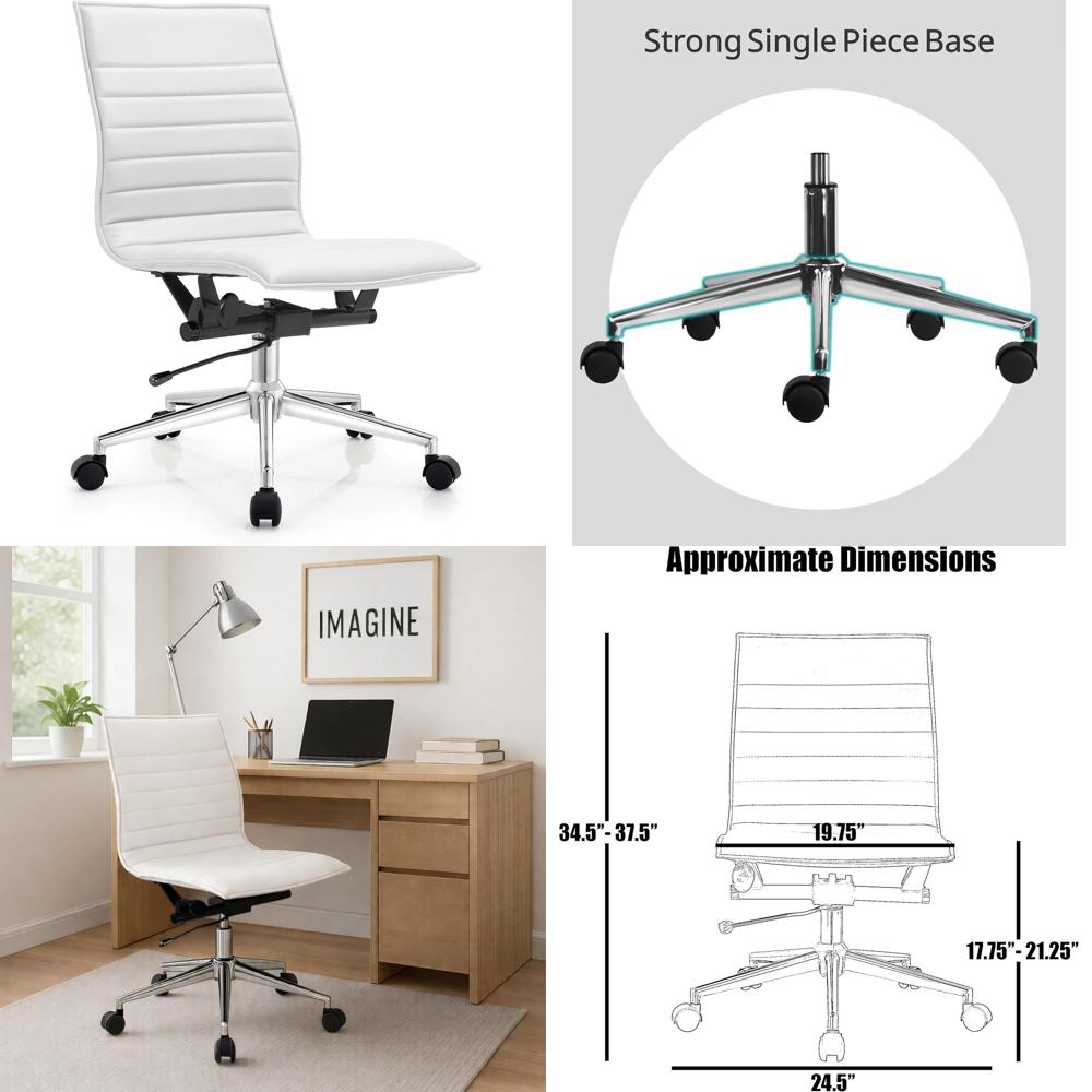 Woodworking Desk Chair - Wyściełane skórzane krzesło biurowe z PU,