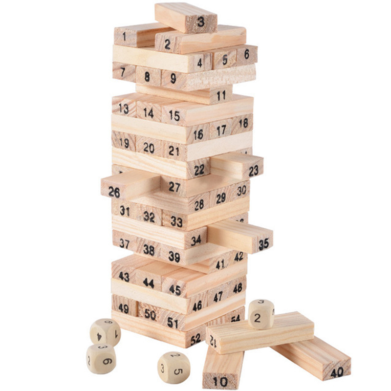 Woodworking Domino - 54 szt. Klocki zabawki śmieszne Mini
