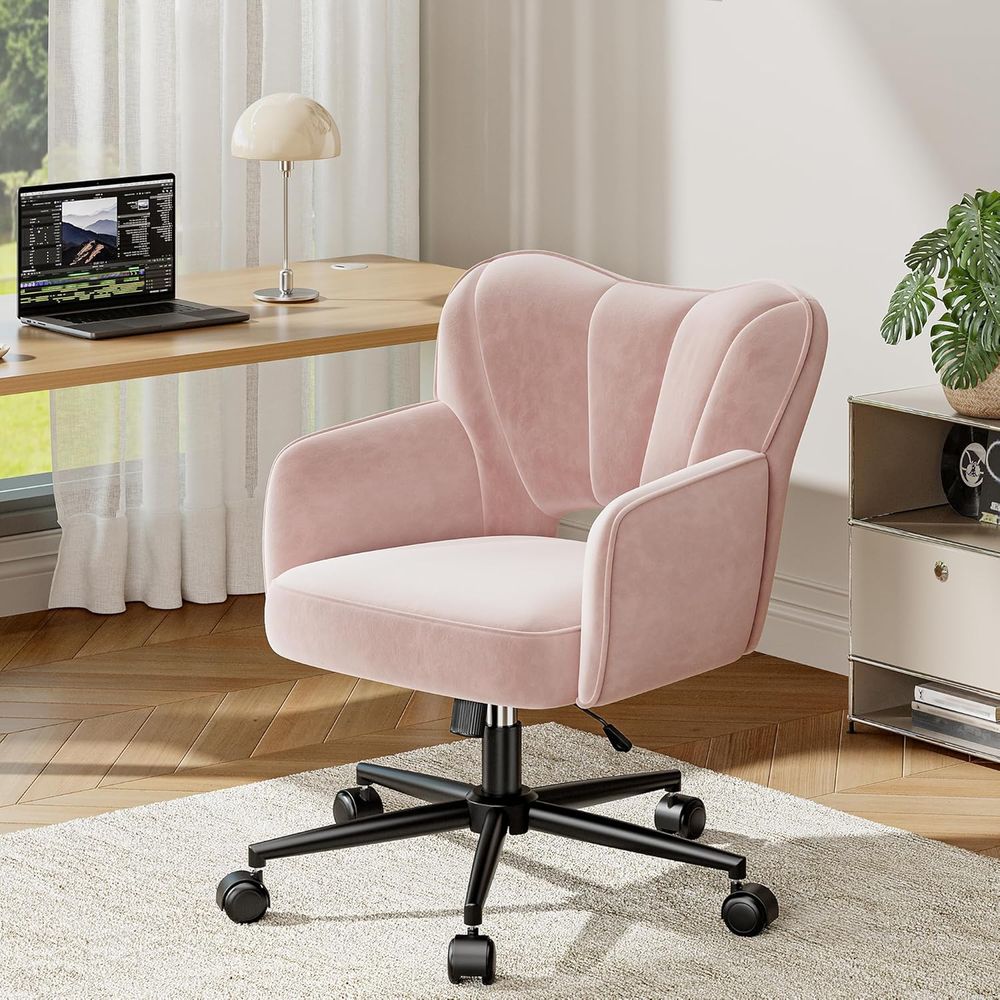Woodworking Desk Chair - Regulowana na wysokość różowa krzesło biurkowe