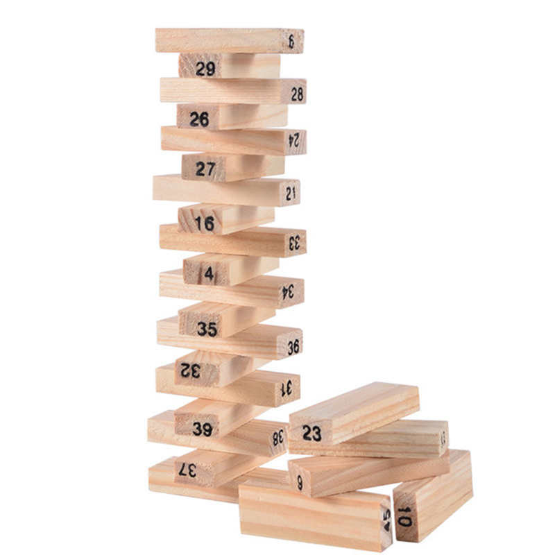 54 szt. Klocki zabawki śmieszn – Woodworking Domino recenzja i cena