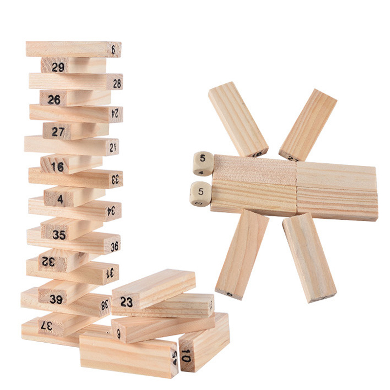 54 szt. Klocki zabawki śmieszn – Woodworking Domino recenzja i cena
