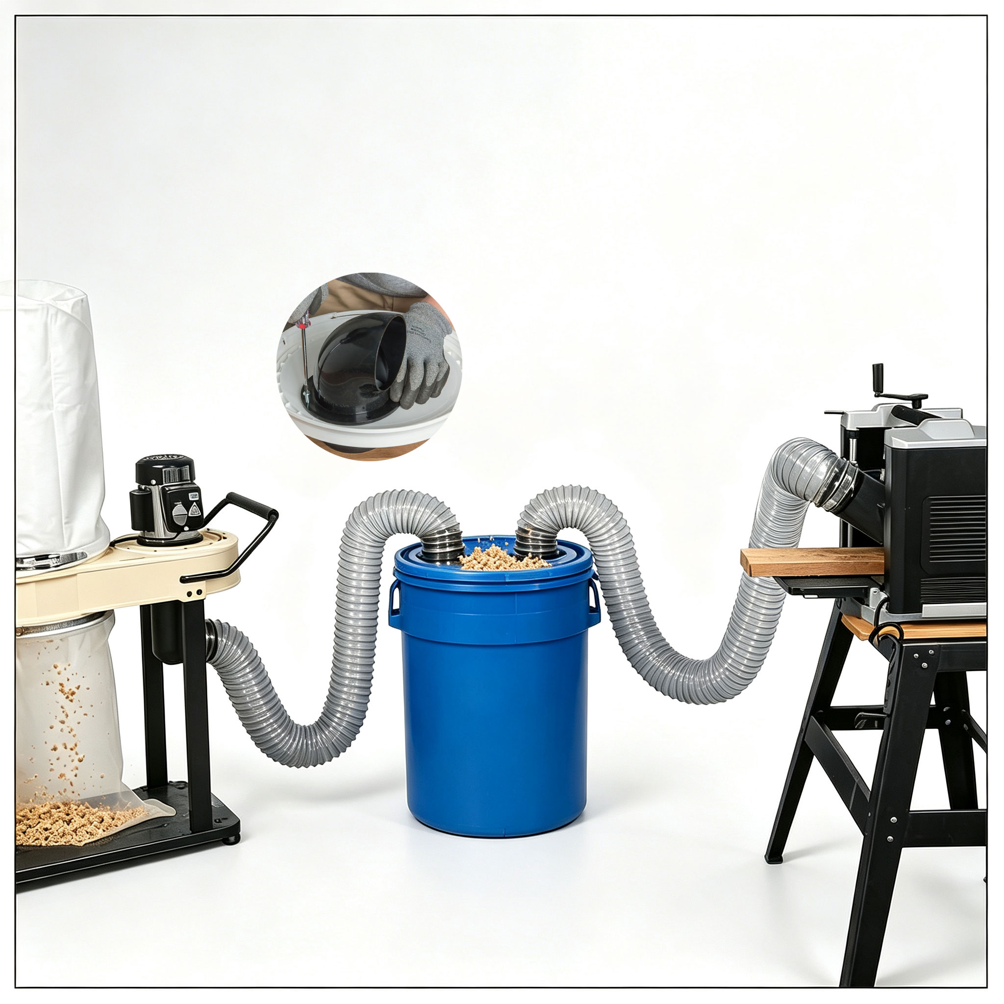 Adapter kolankowy z kołnierzem – Woodworking Dust Collector recenzja i cena